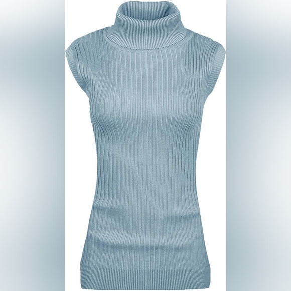 v28 Women Sleeveless High Neck Turtleneck - Picture 3 of 6